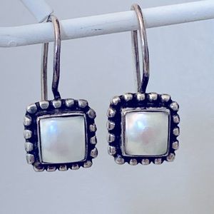 Silpada fresh water pearl and sterling silver earrings